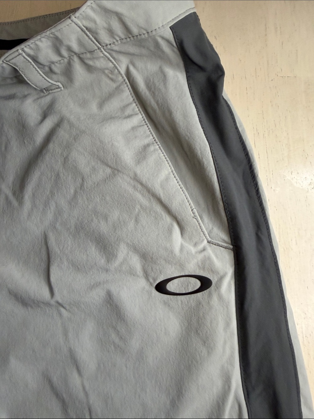 Oakley Men's Light Gray Chinos with Dark Gray Side Stripes - Picture 3 of 5